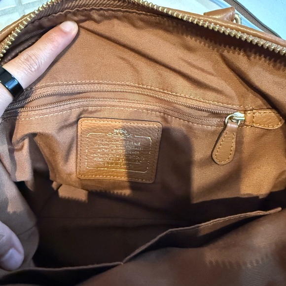 Coach Tan Leather Satchel with Gold Accents - Picture 4 of 4